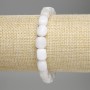Bracelet with white quartz, faceted beads, diameter 8–10 × 7 mm, length 18 cm, stretch