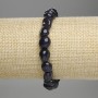 Aventurine Bracelet 'Night of Cairo' Faceted Beads, diameter 9-12x8-10 mm, length 18 cm, stretchy