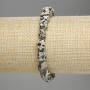 Dalmatian Jasper Bracelet, Faceted, 9-11×7-8 mm, 18 cm, Stretch