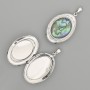 Haliotis Pendant, Oval, Silver-Toned Metal, 45x25 mm +/- for Photo Storage