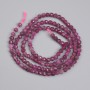 Ruby Beads, Faceted 3mm, 39 cm Long on Thread