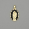 Pendant Mother of God enamel on gold-tone metal, 29×18 mm