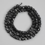 Уцінка! Намистини чорний турмалін гранований кубик, діаметр 4х4мм+- на нитці, довжина 39см+