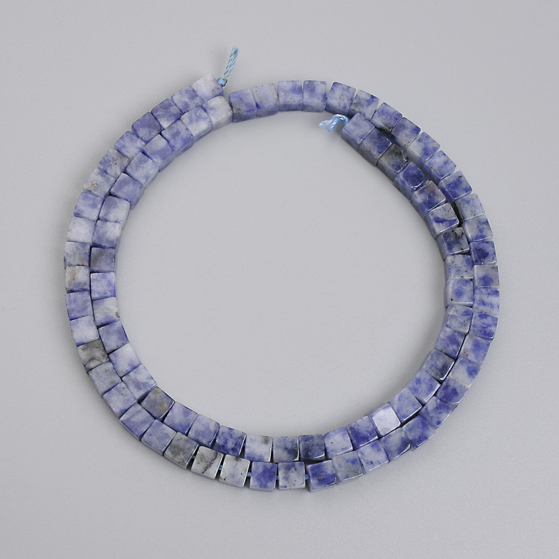 Sodalite Cube Beads, 4.5×4.5 mm, on a strand, length 39 cm+