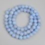 Aquamarine Beads - Smooth Round Spheres, 6 mm Diameter ±, On Thread, 38 cm Length