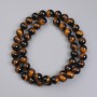 Tiger's Eye Beads (pressed) smooth round bead, 8 mm diameter ± on thread, length 38 cm+
