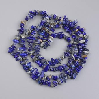 Sodalite chip beads, 6–10×2–3 mm, 78 cm length on thread