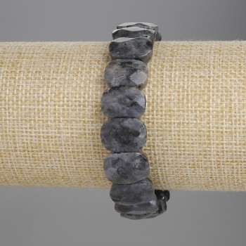 Labradorite bracelet with faceted links 14×10 mm, stretch, 18 cm