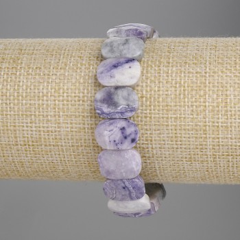 Charoite bracelet with faceted links 15×10 mm, length 18 cm, stretch