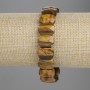 Tiger's Eye Bracelet, Faceted 14x10 mm Links, 18 cm Length, Stretch