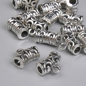 Silver metal bail findings, size 12x6 mm, hole diameters 3 mm and 2 mm, packaging 20 g (~17 pcs)