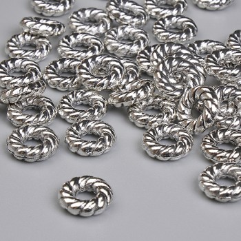 Bead insert finding, silver color, 8×2 mm diameter with 3.2 mm hole, packaging 20 g ~39 pcs