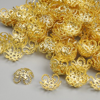 Bead Caps for Beads, Light Gold Metal Color, Diameter 10x1 mm ± Hole, Hole Diameter 1.5 mm ± Packaging 20 g ~200 pcs