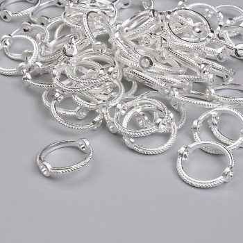 Bead Insert Round Findings, 8mm diameter, Faceted, 62 pcs ±, Metal Color 'Light Silver'