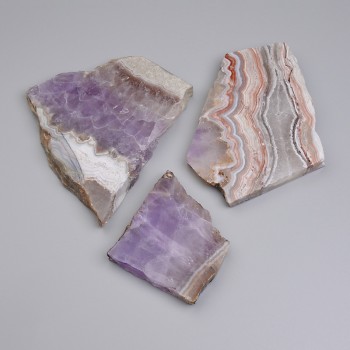 Souvenir Plate of Natural Amethyst with Agate 56x41x10 (Assorted Size) (Price per 100g)