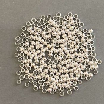 Crimp Fixers 'Zakhypy', diameter 2.5 mm, metal color 'Light Silver' 200 g