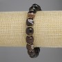 Agate Cylinder Bracelet, diameter 9×10, 5 mm ± with metal inserts, length 18 cm ± stretch