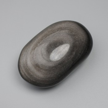 Natural Stone Silver Obsidian Cabochon Without Hole 60×42mm ± (per 100 g ±)
