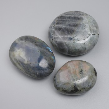 Natural Labradorite Cabochon without Hole, 40-50×22-35 mm ± (per 100 g ±)