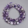 Amethyst Chevron Beads, Smooth Round Beads, Diameter 10.5 mm, on a Thread, Length 39 cm