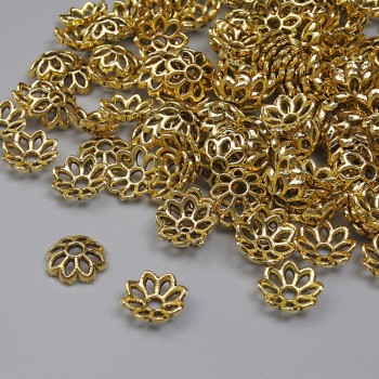 Bead Caps for Beads, Gold-Tone, 7x1 mm Cap with ~1.5 mm Hole, Packaging 20 g (~143 pcs)
