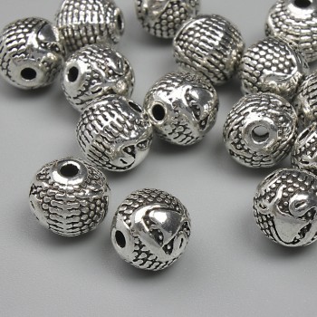 Bead insert findings, silver-tone, 8 mm diameter, hole diameter approx. 1.9 mm, packaging 20 g ~14 pcs +