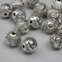 Bead insert findings, silver-tone, 8 mm diameter, hole diameter approx. 1.9 mm, packaging 20 g ~14 pcs +