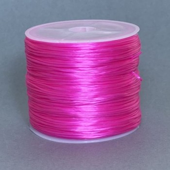 Pink craft elastic cord, pink color, 30 m spool