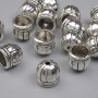 Bead end cap, silver color, 8×8.5 mm, 1.8 mm hole, packaging 20 g (~15 pcs)