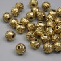 Bead insert, gold-colored metal, 6 mm diameter, hole approx. 1.5 mm, packaging 20 g (~32 pcs)