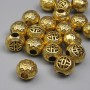 Gold-colored bead insert findings, 8 mm diameter, 2.5 mm hole, packaging 20 g (~19 pcs)