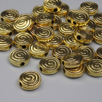 Gold-tone Bead Insert – 8mm Diameter with 1.6mm Hole +/- Packaging 20 g (~33 pcs)