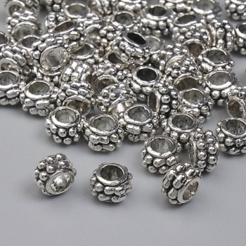 Bead insert, silver-tone, 5.5×3.5 mm, hole diameter ~2.9 mm, packaging 20 g (~60 pcs)