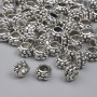 Bead insert, silver-tone, 5.5×3.5 mm, hole diameter ~2.9 mm, packaging 20 g (~60 pcs)
