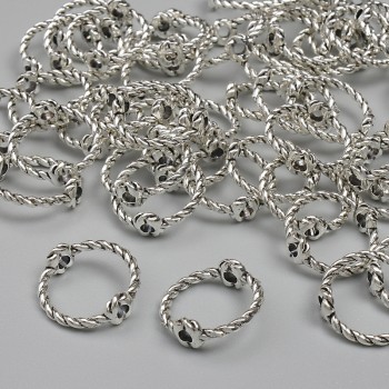 Bead insert findings, silver color, 13 mm diameter with hole; 1.7 x 6 mm hole; packaging 20 g (~42 pcs)