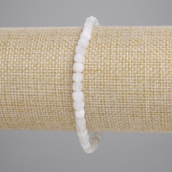 Moonstone (Adularia) bracelet with faceted cube beads 4×4 mm, length about 18 cm, stretch bracelet