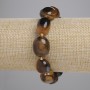Tiger's Eye bracelet, faceted beads, approx. 15–18×12–14 mm, 3 mm seed beads, length approx. 18 cm, stretch
