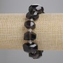 Smoky Quartz Bracelet, Faceted Beads 12–18×10–13 mm, 5 mm Seed Beads, Length 18 cm, Stretch