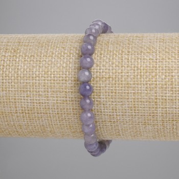 Iolite Bracelet with Smooth Beads, 6 mm Diameter, 18 cm Length, Stretch