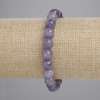 Iolite bracelet with smooth beads, 8 mm diameter, 18 cm length, elastic