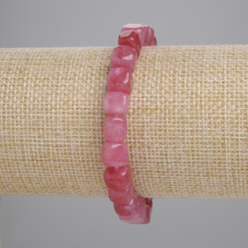 Tourmaline Cube Bead Bracelet, 8mm, 18 cm, Stretch