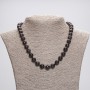 Garnet Necklace with Faceted Beads, 9 mm Diameter, 45 cm Length, with Clasp