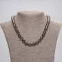 Smoky Quartz Necklace with Faceted Beads, 9 mm Diameter, 45 cm Length, with Clasp