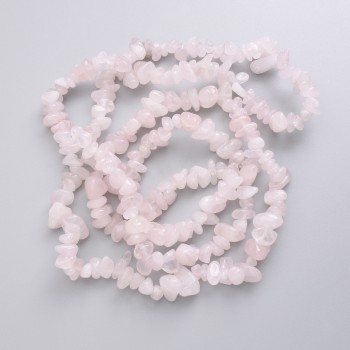 Pink Quartz Beads, Chip Beads, 76 cm