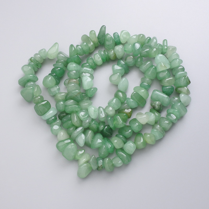 Nephrite Beads, Chip Form, natural nephrite on thread, diameter 8.5-14×3.5 mm, length 80 cm