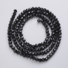 Seed Beads Czech Crystal on Fishing Line Black Matte Faceted Bead, Diameter 3.5 mm, Length 49 cm