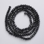 Seed Beads Czech Crystal on Fishing Line Black Matte Faceted Bead, Diameter 3.5 mm, Length 49 cm