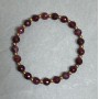 Bracelet with faceted tourmaline beads 6mm and hematite beads 3mm, length 18 cm, elastic