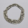 Pyrite Beads, Faceted Cube, 3x3 mm diameter ± on Thread, 39 cm Length