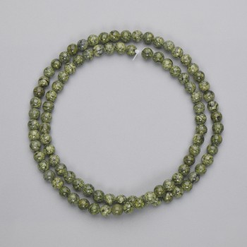 Serpentine Beads Smooth Spheres 4–5 mm on Monofilament, 39 cm Long